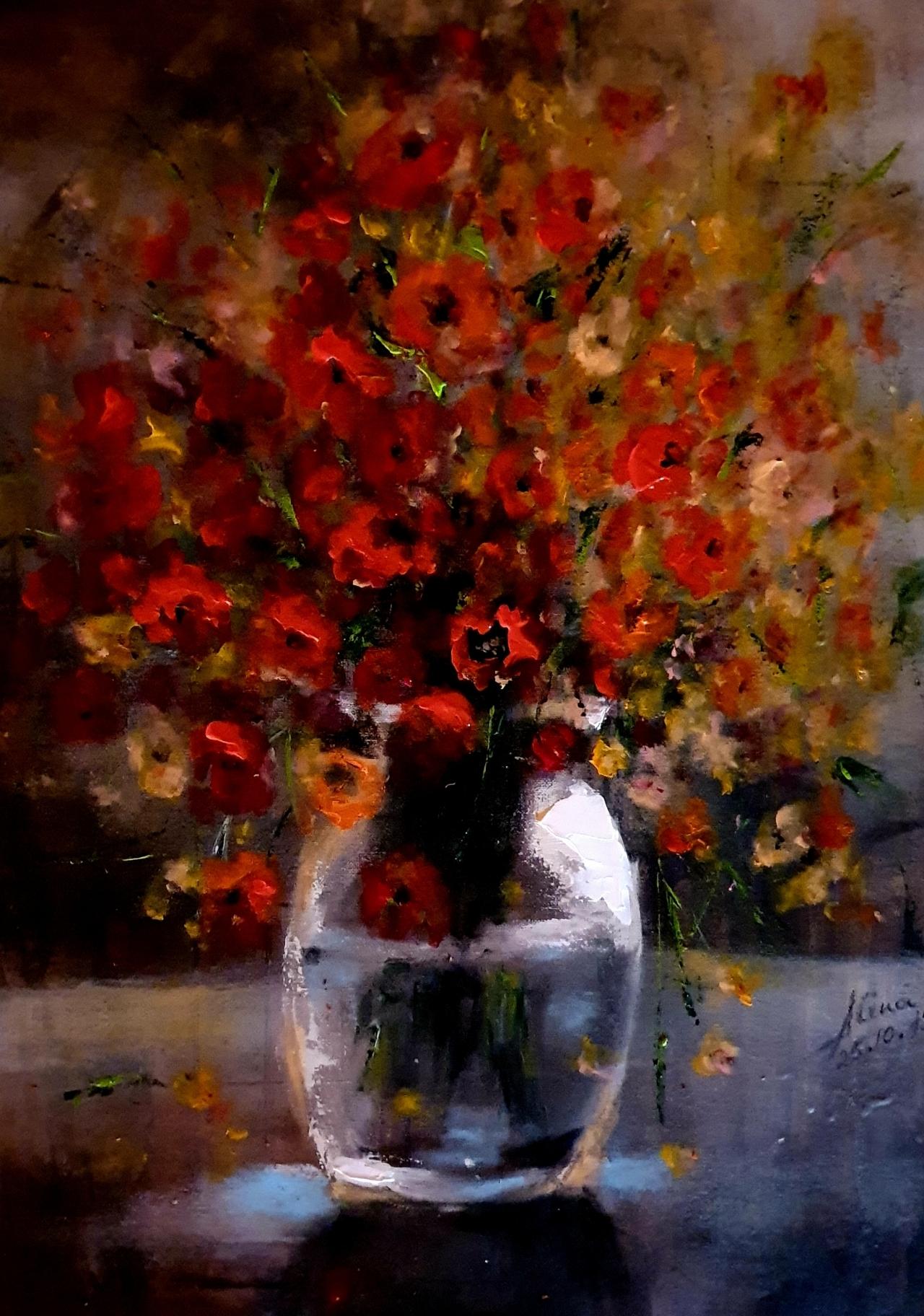 ArteDiAlina.com painting: wild field flowers